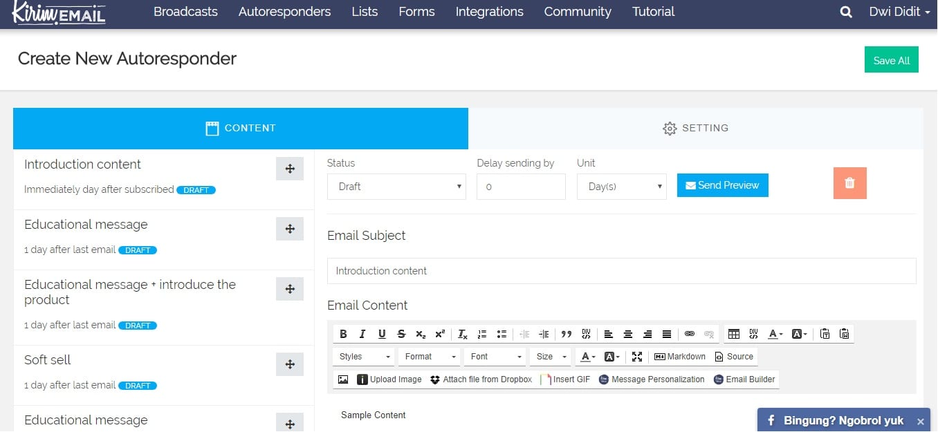 Fitur Autoresponder Fitur Autoresponder