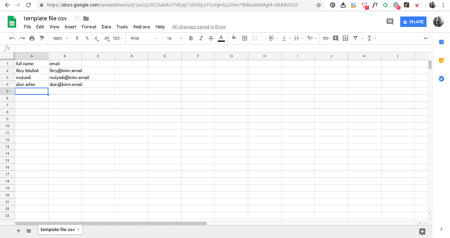 Membuat File CSV dari Microsoft Excel