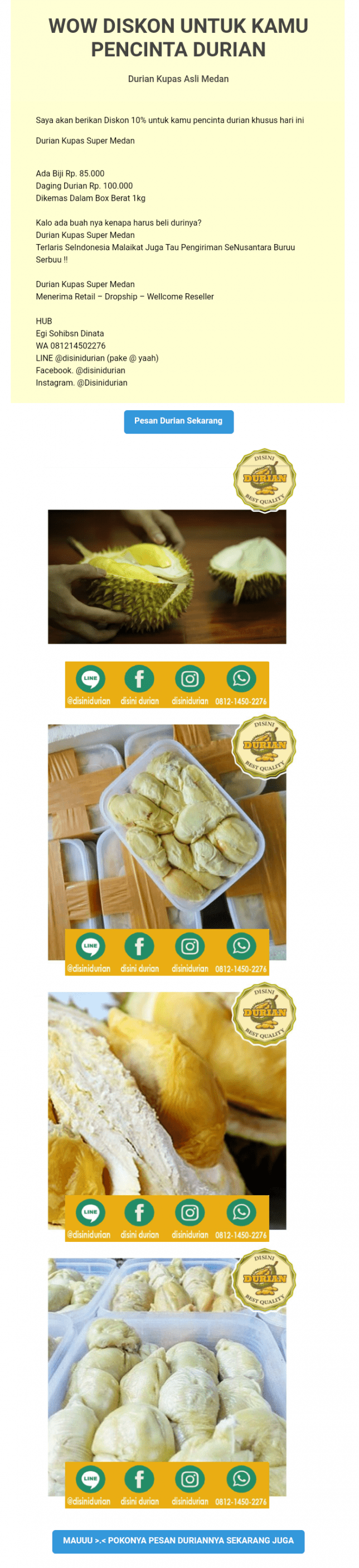 Comel Edisi 2 - Contoh Email Broadcast Dari "Disini Durian" - 5