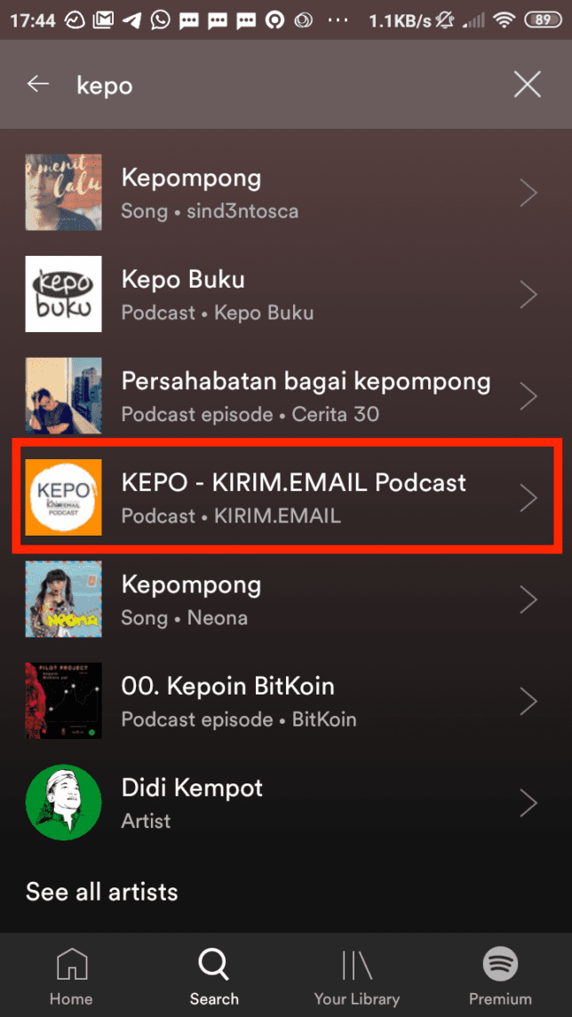 Tutorial Mendengarkan KEPO-KIRIM.EMAIL Podcast Dari Spotify - 2