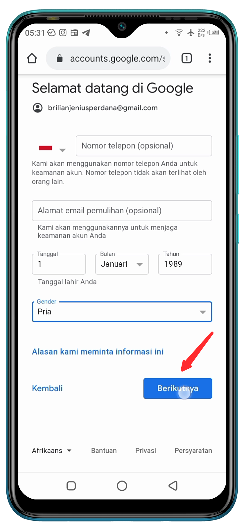 Cara Membuat Email Baru di HP Android